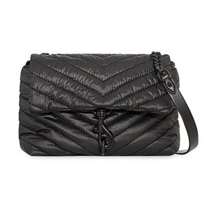 REBECCA MINKOFF  Edie Crossbody Bag Lightweight Quilted Black